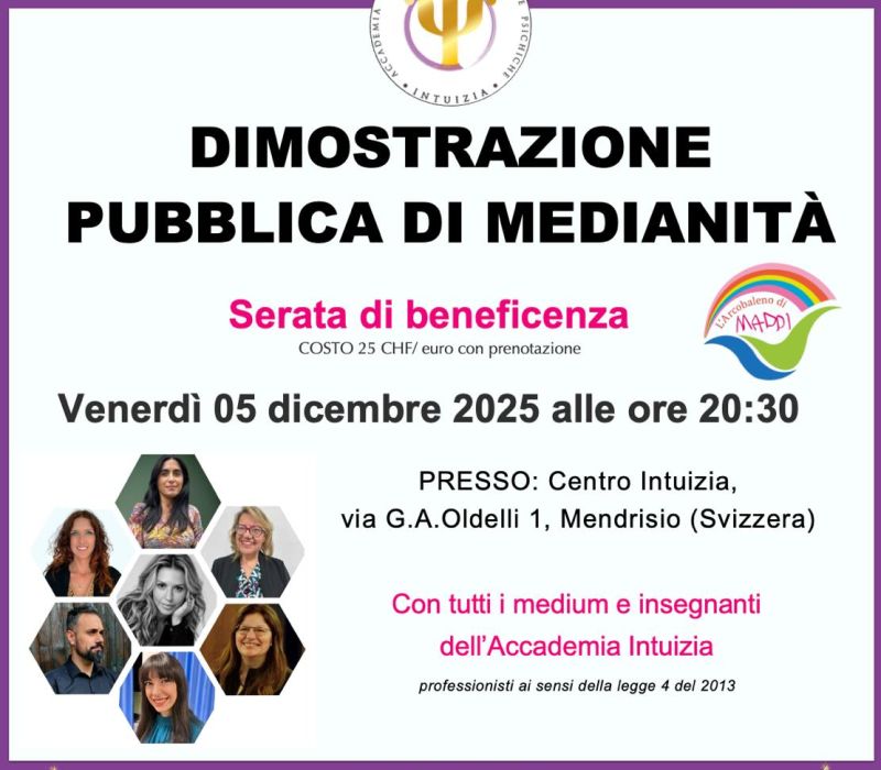 Serata di medianità per beneficenza ✨
